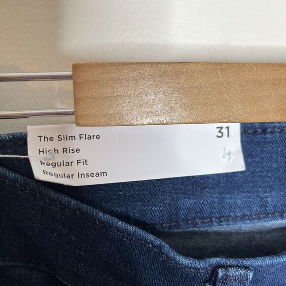 LOFT The Slim Flare Leg Jeans Womens 12/31 High Rise Bell Bottom 70s Retro - Picture 4 of 8